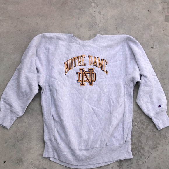 notre dame champion reverse weave sweatshirt